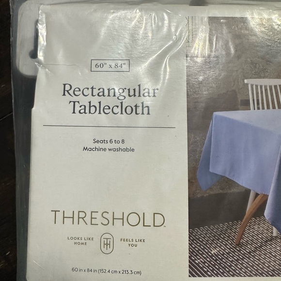Threshold Blue Rectangular Tablecloth (T1) - Picture 2 of 5